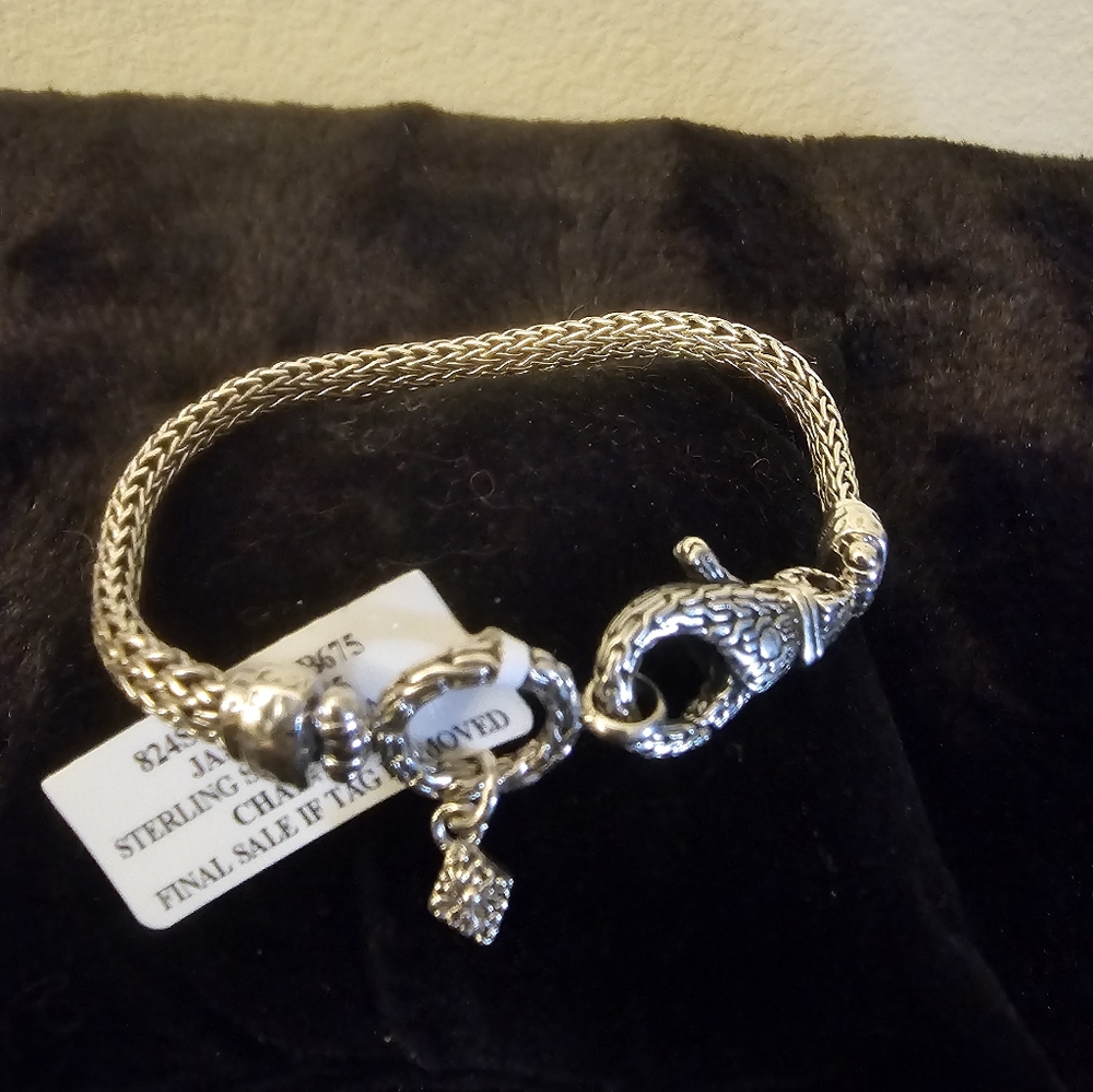 Sarda NEW sterling Silver Women’s Bracelet with Charm 6.75"